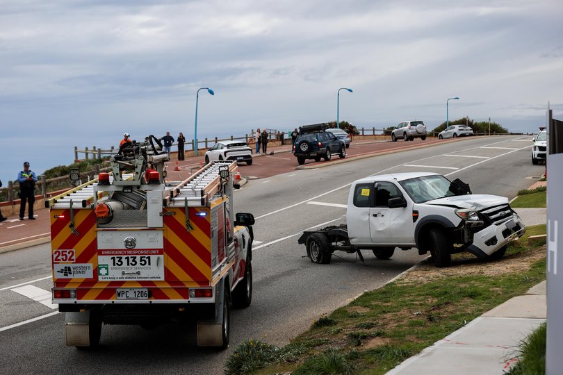 The ute ended up in the southbound lane.