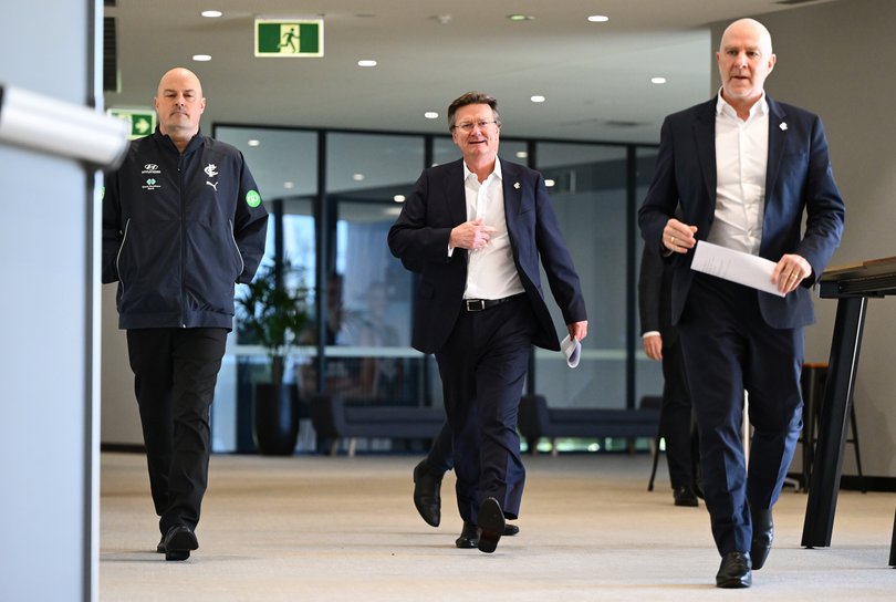 GM of Football Chris Davies,  Carlton President Rob Priestley and Carlton CEO Graham Wrights