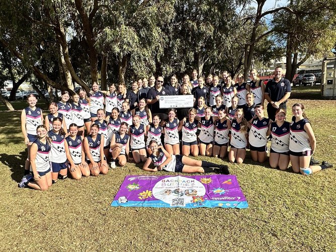 Halls Head Football and Netball Club's recent donation to Backpack Buddies.