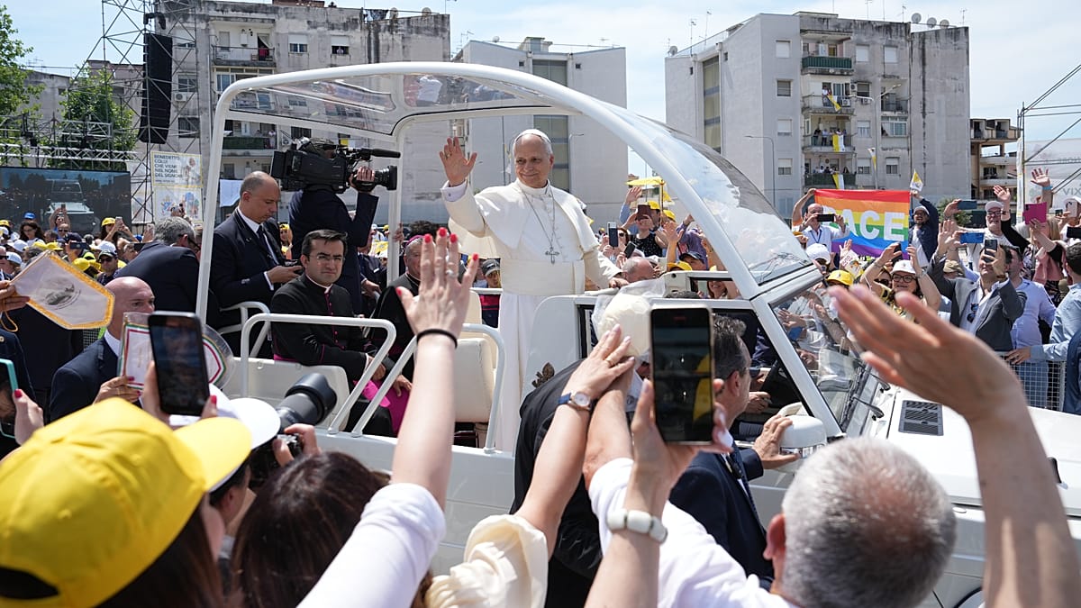 Pope Leo XIV visits southern Italy's 'Land of Fires'