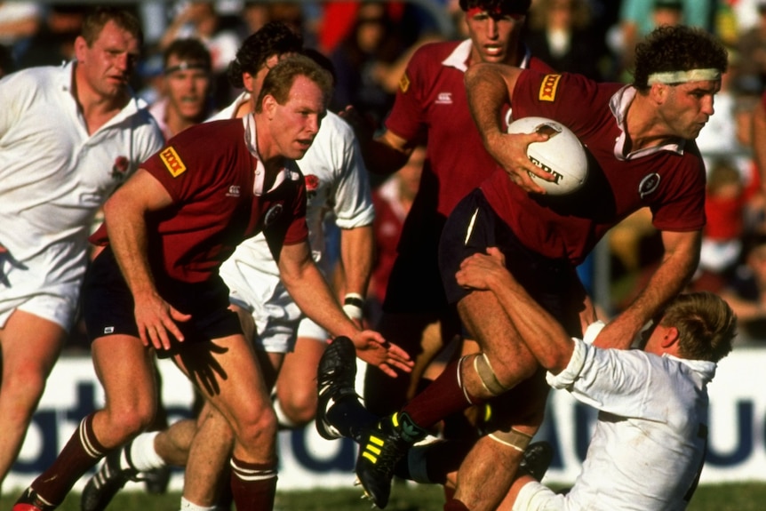 Brendan Nasser playing for Queensland against England in 1991.
