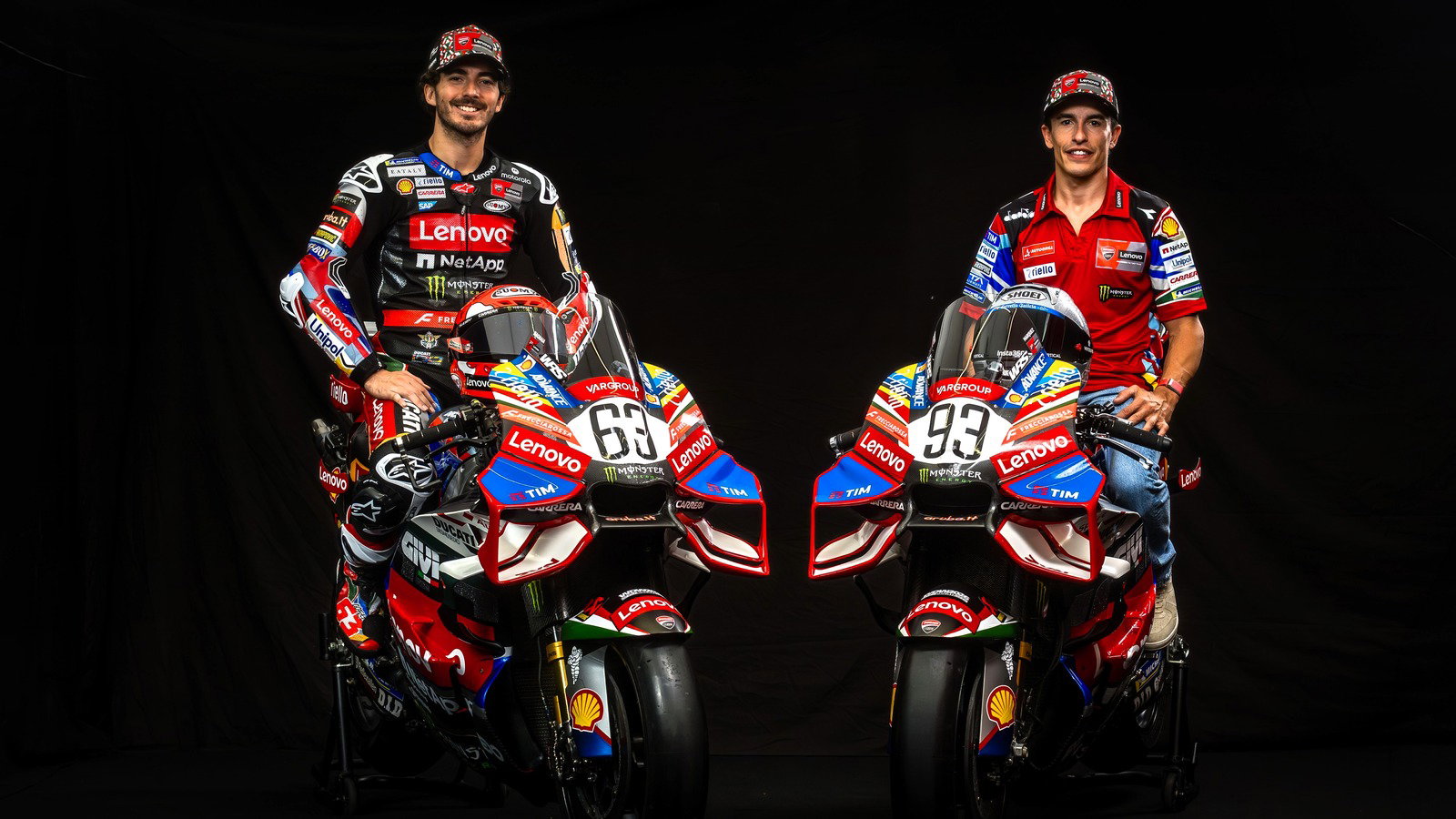 Marc Marquez, Pecco Bagnaia, special Italian MotoGP livery.