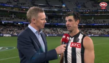 AFL 2026: Scott Pendlebury in no mood to discuss breaking Brent Harvey’s games record in awkward interview
