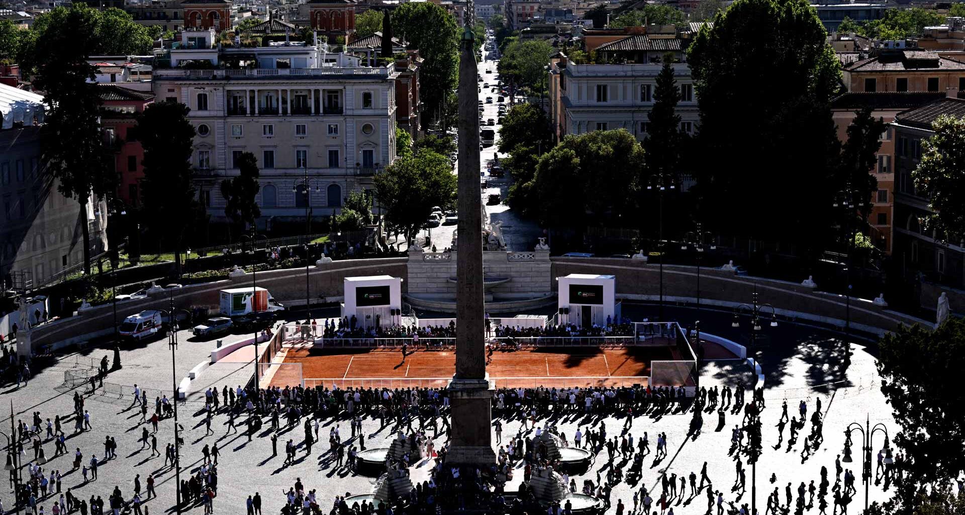 Piazza del Popolo, where the 2026 Internazionali BNL d'Italia draw ceremony will take place.