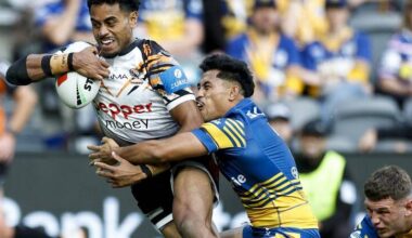 There's no stopping Jahream Bula, who has signed a four-year extension with Wests Tigers. Photo: Mark Evans/AAP PHOTOS