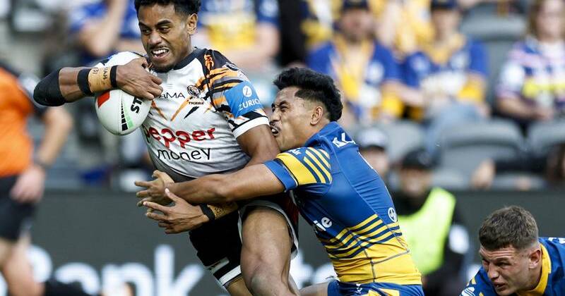 There's no stopping Jahream Bula, who has signed a four-year extension with Wests Tigers. Photo: Mark Evans/AAP PHOTOS