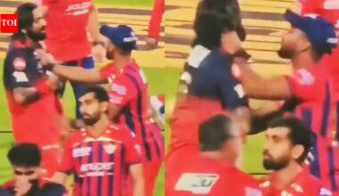 IPL 2026: Nicholas Pooran grabs Krunal Pandya by collar after heated on-field exchange - Watch | Cricket News