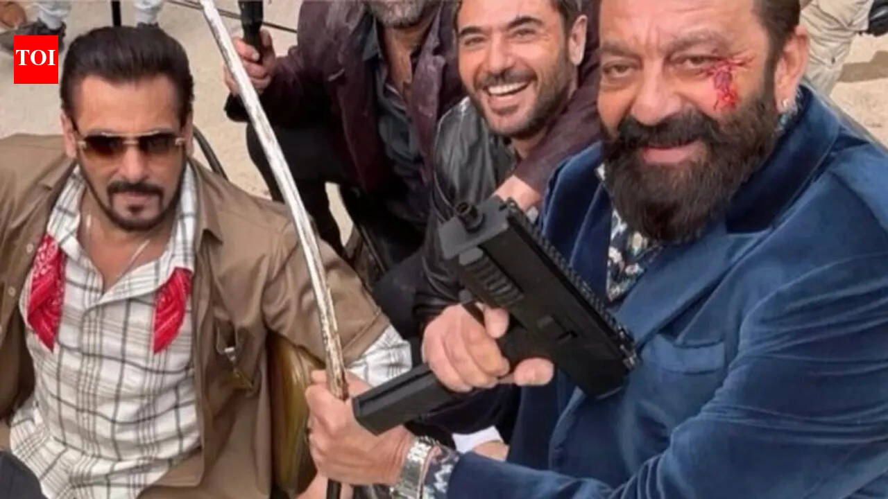 Salman Khan and Sanjay Dutt goof around on '7 Dogs' sets as they reunite for international film- PICS |