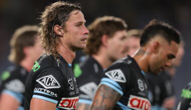 Rabbitohs thump Sharks as Alex Johnston scores hat-trick and Latrell Siegwalt shines on debut