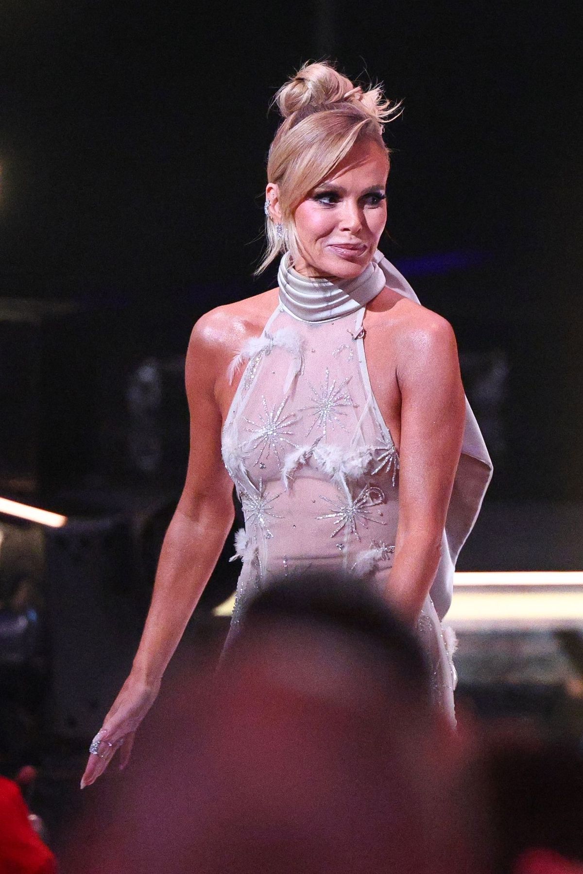 The judge once again opted for a daring sheer outfit