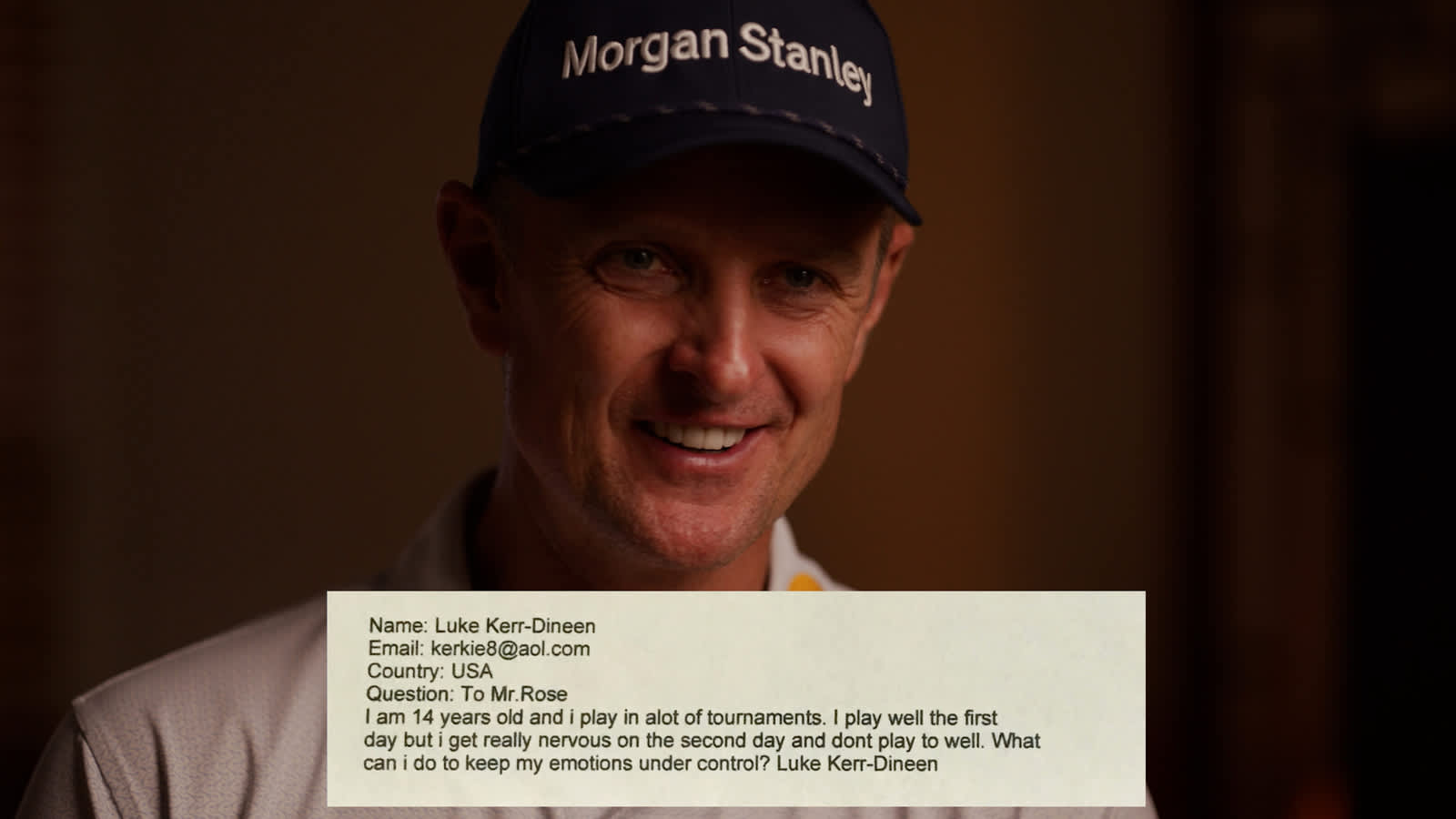 Justin Rose reflects on viral email