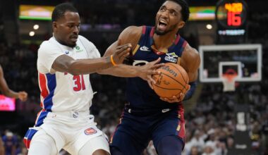 Mitchell ties NBA playoff mark with 39 points in 2nd half as Cavs even series vs. Pistons 112-103