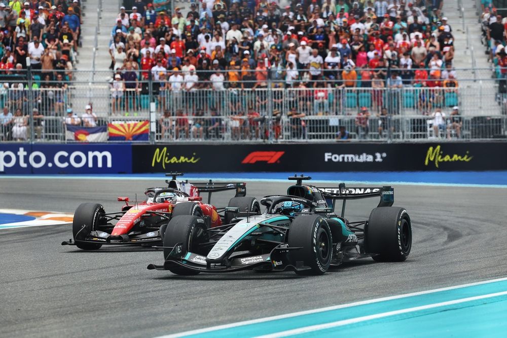 Charles Leclerc, Ferrari, George Russell, Mercedes
