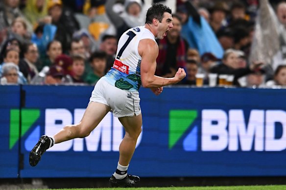 Shaun Mannagh celebrates one of his five majors for the night.