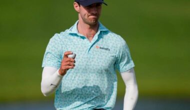 Alex Smalley has the outright lead heading into the final round of the PGA Championship. Photo: AP PHOTO