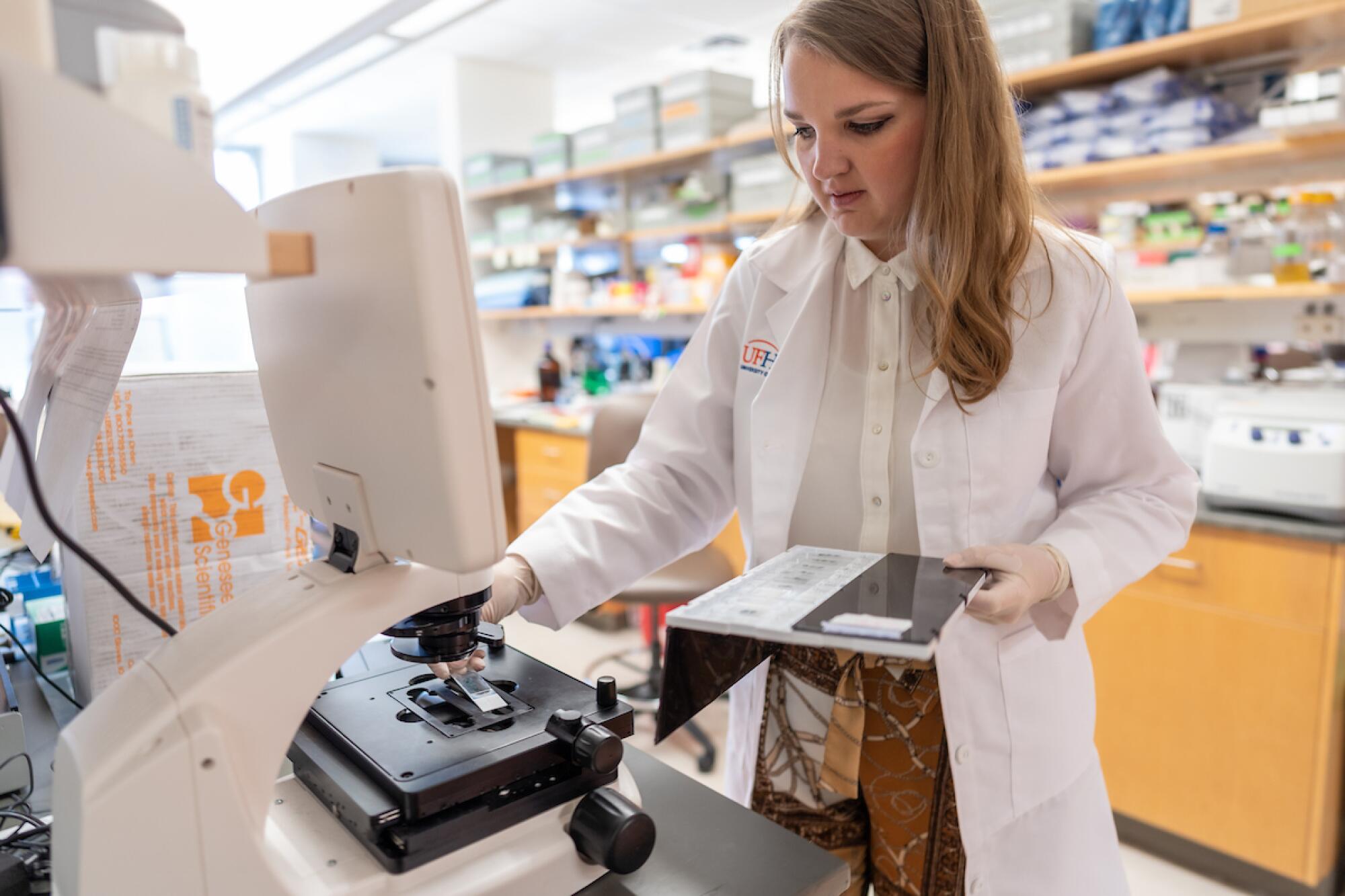 Cara Croft works in a medical research lab.