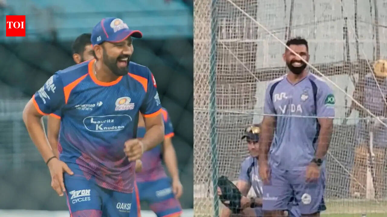 ‘Kya middle stump udaya bey’: Rohit Sharma’s funny Eden act leaves MI, KKR in splits