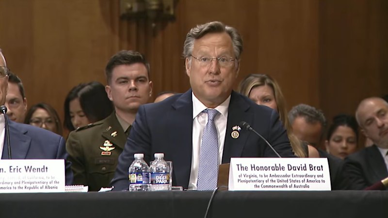 David Brat nomination: Former congressman faces US Senate hearing to become ambassador to Australia
