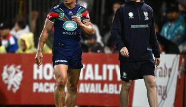 Roger Tuivasa-Sheck lasted only 11 minutes in his first game back from a shoulder injuiry. Photo: Dan Himbrechts/AAP PHOTOS
