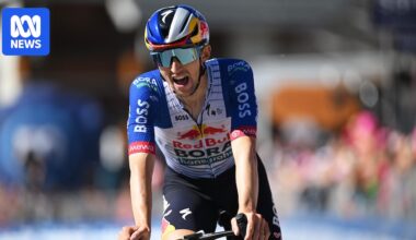 Jonas Vingegaard wins stage 14 of Giro d'Italia, Jai Hindley moves up to fifth
