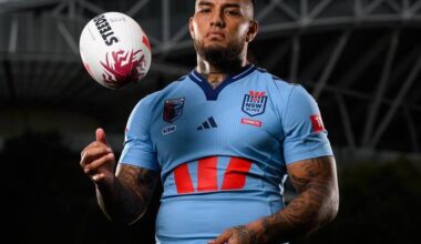 Addin Fonua-Blake hopes he can bring some of Paul Gallen's renowned grit in the NSW Origin jumper. Photo: Dan Himbrechts/AAP PHOTOS