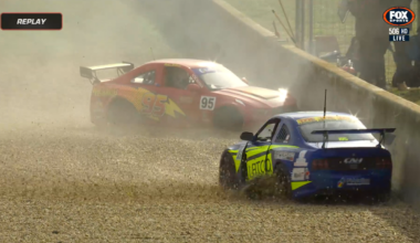 Aussie Racing Cars news: Lightning McQueen lookalike suffers heavy Aussie Racing Cars crash