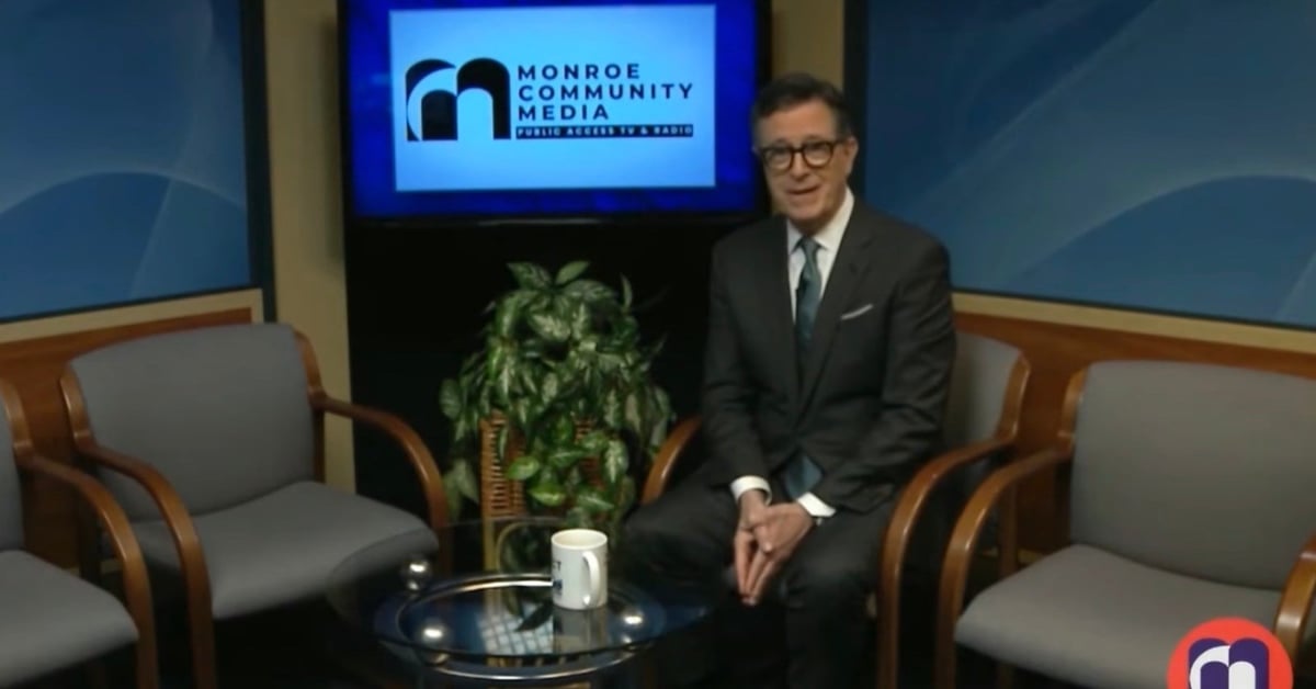 Stephen Colbert Makes Quick Return to Late-Night TV… on Monroe, Michigan, Public Access