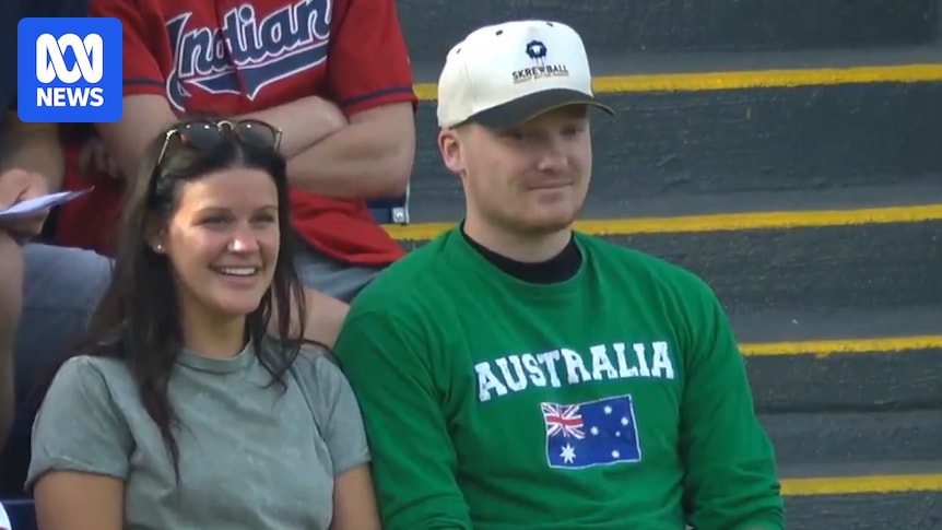 Curtis Mead hits two home runs in MLB meeting, but man in Australian jersey steals show