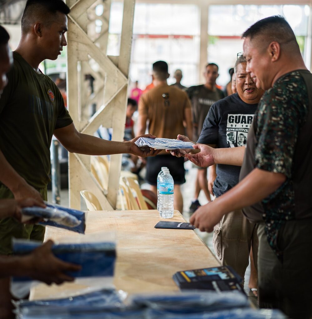 U.S. Marines and Philippine service members participate in Basketball Friendship Games