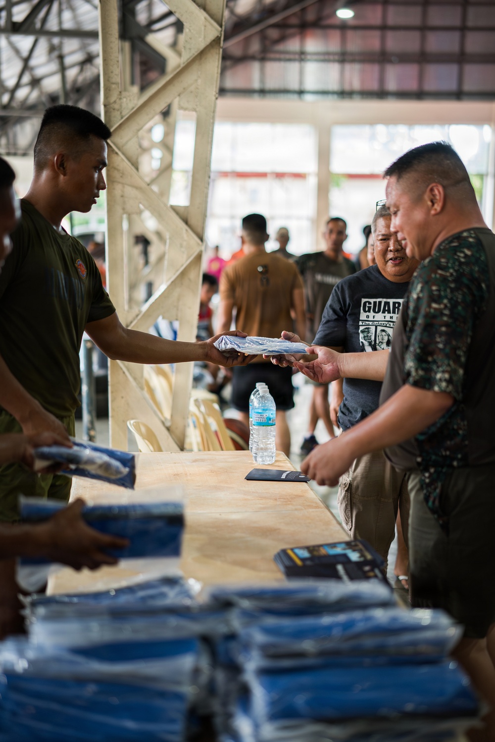 U.S. Marines and Philippine service members participate in Basketball Friendship Games