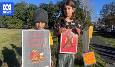 Kids protest against fast-food giant after McDonald's buys Castlemaine land for $4.6m
