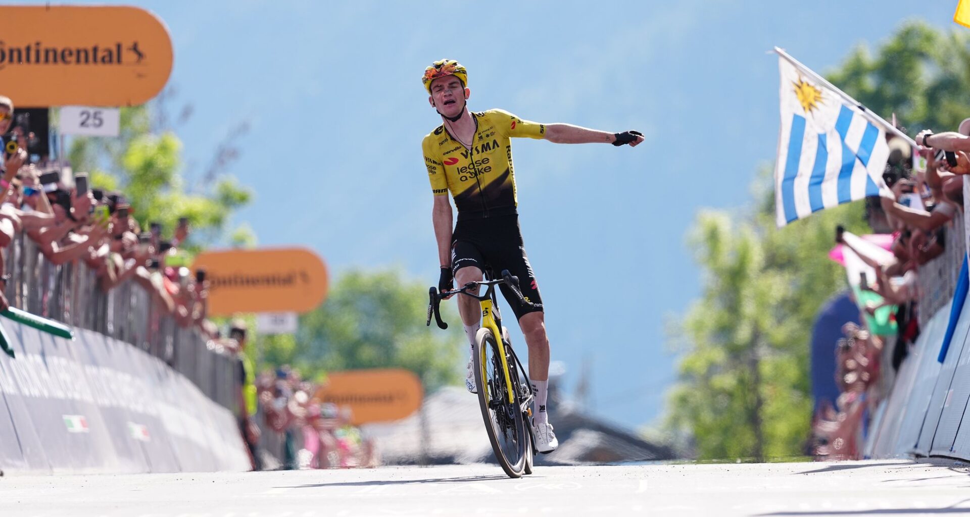 Kuss solos to victory on Giro's brutal queen stage and Vingegaard stays in pink