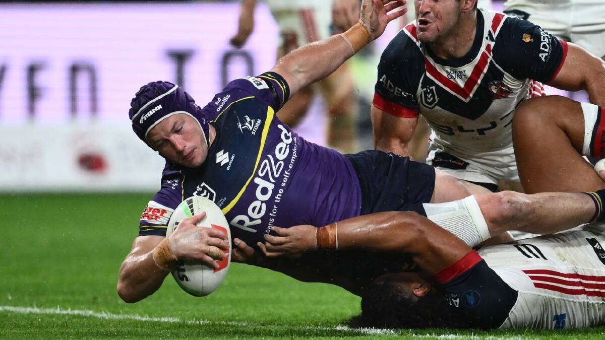 Harry Grant's sneaky first-half try got the scoring going in Melbourne. (Joel Carrett/AAP PHOTOS)