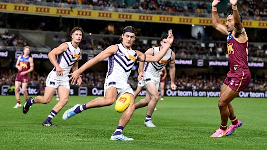 Murphy Reid in action for the Dockers.