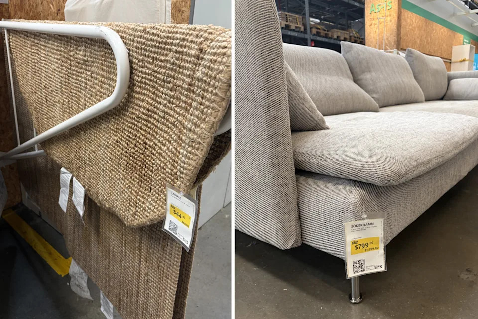 You can get rugs, furniture, and fully built items like desks at the IKEA As Is section. Source: Yahoo Lifestyle