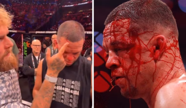 Jake Paul disgusts fan with bizarre act as he wipes fighter’s blood on his face