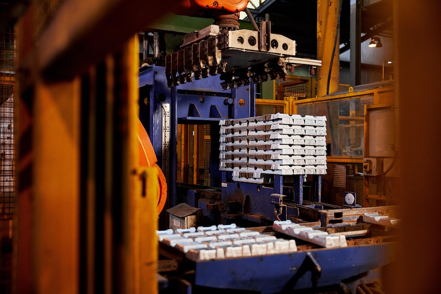 The casting area at the zinc smelter.