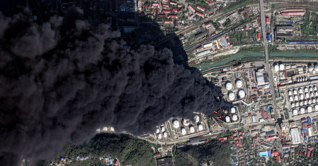 As Ukraine Strikes Russian Oil Sites, an Environmental Disaster Unfolds