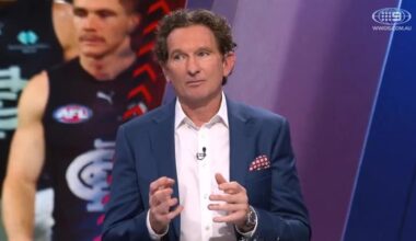 AFL great James Hird placed under general anaesthetic after choking on air during Footy Classified appearance