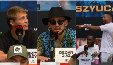 Nikita Tszyu vs Oscar Diaz press conference video, highlights, what was said, when is the fight, Callum Peters vs Joeshon James