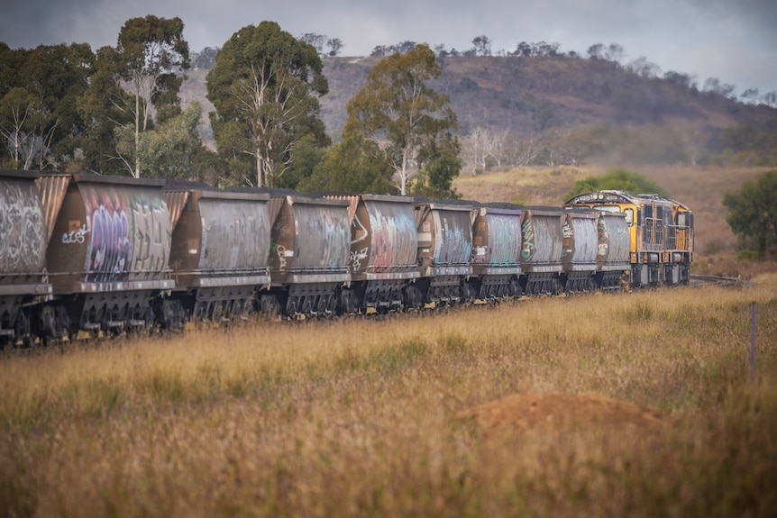 A train carrying coal.