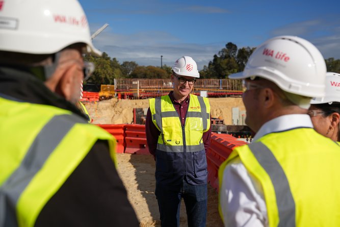 The first major concrete pour has been completed at the new Women and Babies Hospital in Murdoch.