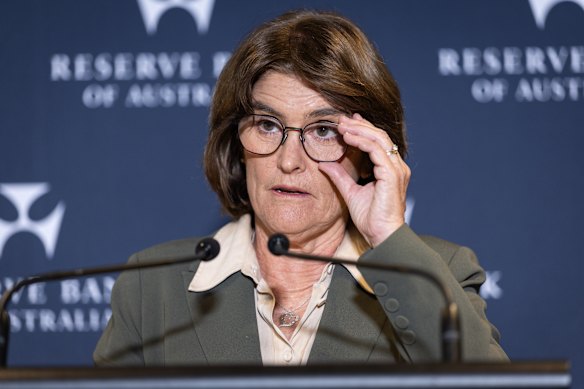 Reserve Bank Governor Michele Bullock after announcing an interest rate rise on Tuesday.