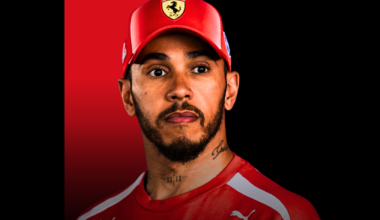 An edit of a picture of Lewis Hamilton looking surprised