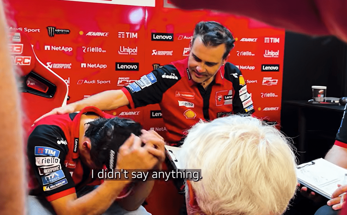 Marc Marquez explains nerve problem in his shoulder (Inside Ducati YouTube series).