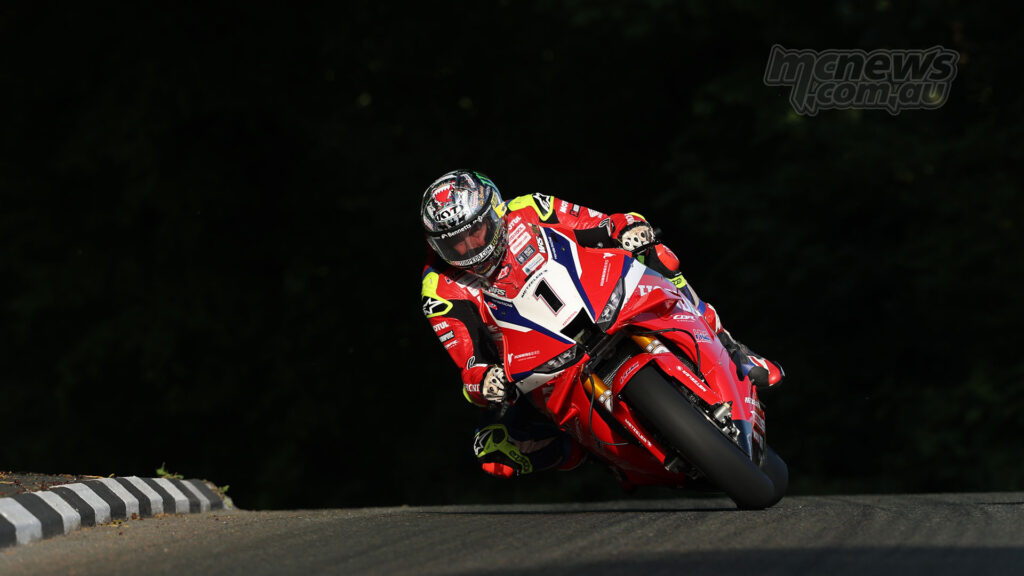 John McGuinness riding the Honda Racing UK Superbike during TT 2026 qualifying.
