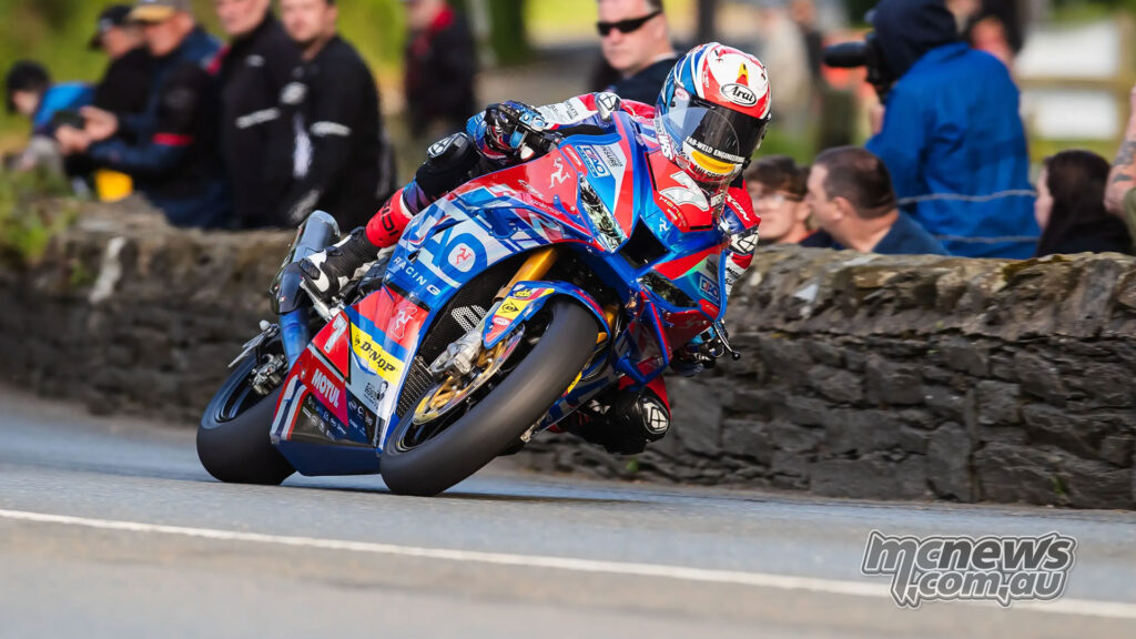 Josh Brookes riding the DAO Racing Honda Superstock bike during TT 2026 qualifying.