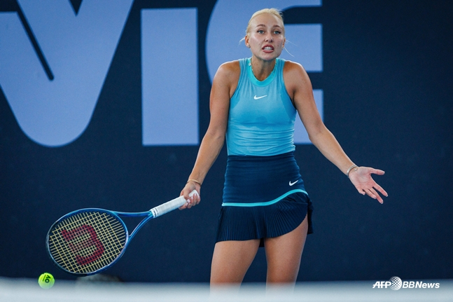 Potapova at the 2025 Australian Open. /AFPBBNews=NEWS1