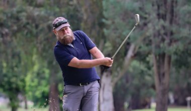 Rod Moran hitting a golf shot