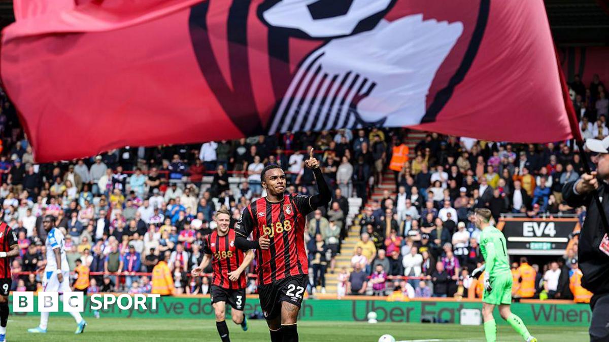 Junior Kroupi celebrates scoring for Bournemouth against Crystal Palace